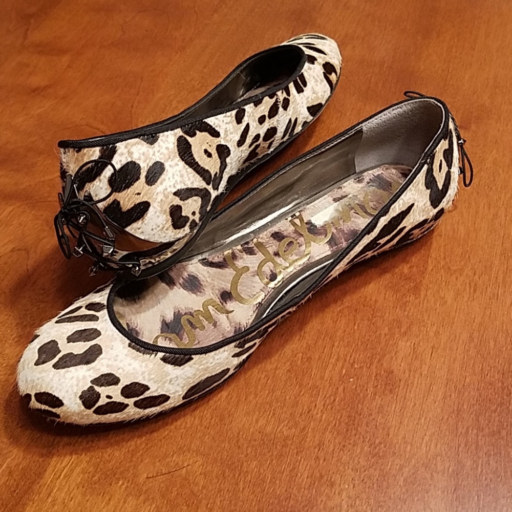 Sam Edelman cowhide cheetah print flats